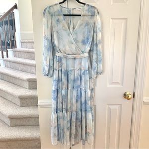 Calvin Klein Blue Floral Maxi Dress